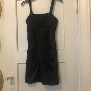 Little black satin dress